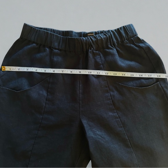 Quince 100% Linen Pants Women Small Black Cropped Elevated Basic Ankle Pants EUC - Picture 7 of 8